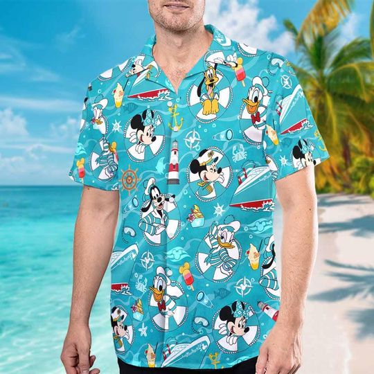 Discover Mickey and Friends Cruise Hawaiian Shirt, Disneyland Cruise Trip Hawaii Shirt, Mickey Mouse Cruise Line Shirt, Disneyland Summer Beach Shirt