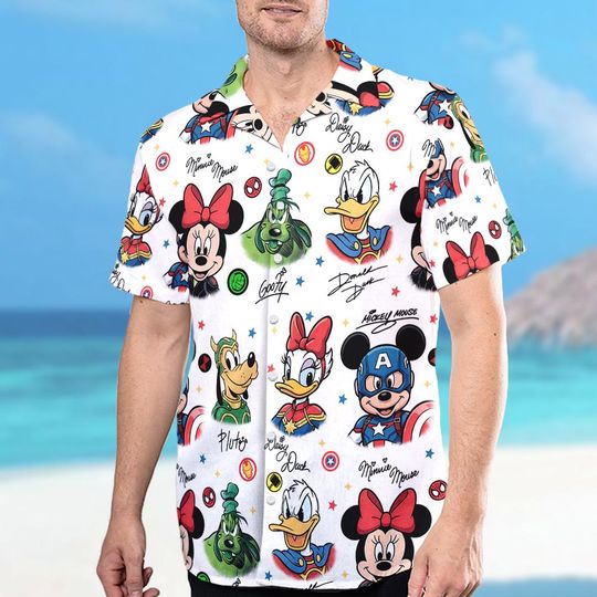 Discover Superhero Day At Sea Disney Cruise Squad Hawaii Shirt, Mickey Mouse and Friends Cruise Hawaiian Shirt, Disney Cruise Trip Button Up Shirt