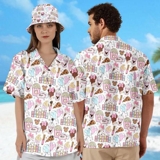 Disney Magical Park Snacks Hawaii Shirt, Disney Snacks Hawaiian Shirt, Disney Epcot Snack Button Up Shirt, Disneyland Summer Trip Shirt