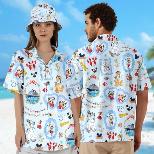 Discover Disney Cruise Hawaii Shirt, Mickey Mouse Cruise Line Hawaiian Shirt, Mickey & Friends Button Up Shirt, Disney Cruise Trip Hawaii Shirt