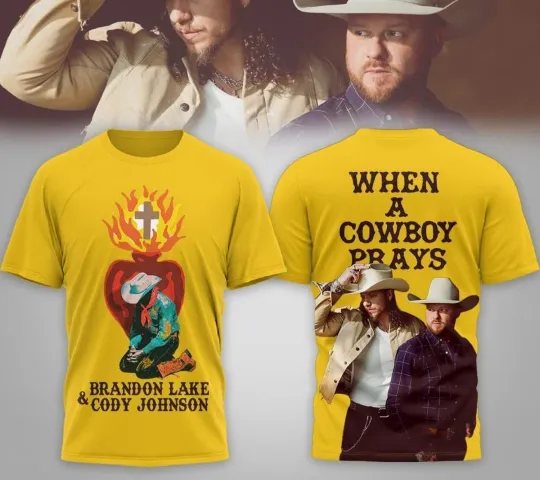 Discover Brandon Lake & Cody Johnsonn When A Cowboy Prays 3D T-Shirt