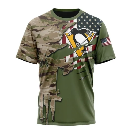 Discover Personalized Pittsburgh Penguinss Special Camo Skull Design 3D Hockey Fans