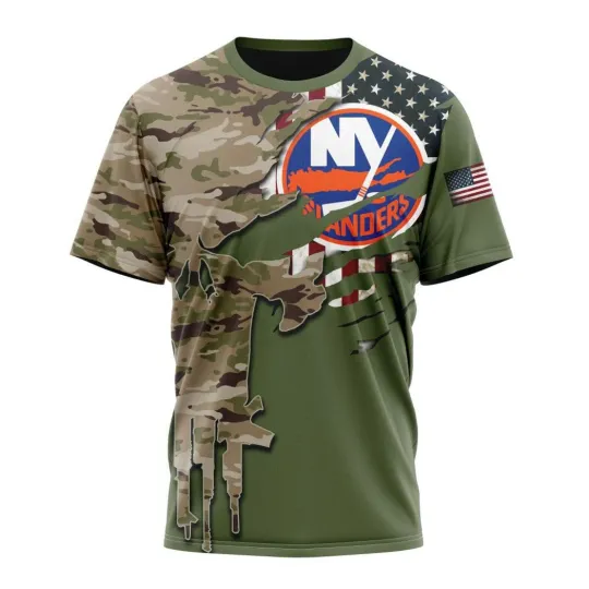 Discover Personalized New York Islanderss Special Camo Skull Design 3D Hockey Fans