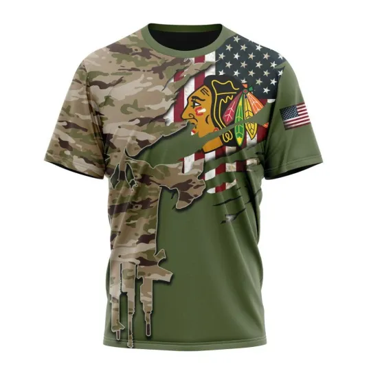 Discover Personalized Chicago Blackhawkss Special Camo Skull Design 3D Hockey Fans