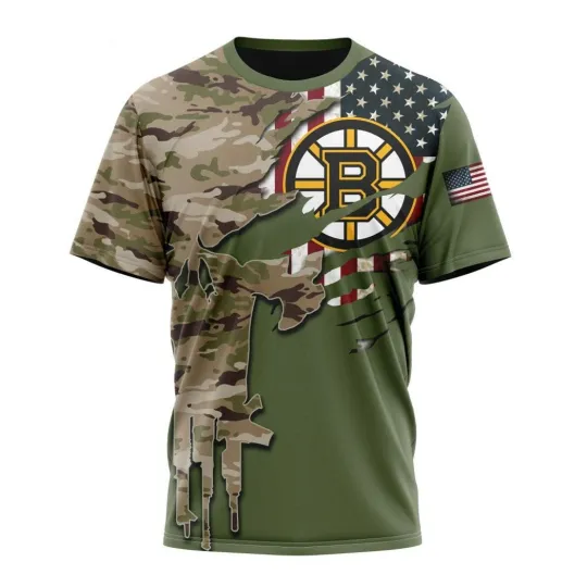 Discover Personalized Boston Bruinss Special Camo Skull Design 3D Hockey Fans Fullsize