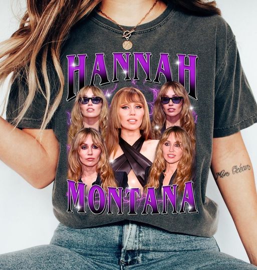 Discover Hannah Montana Vintage Shirt, Miley Cyrus Y2K Collage Graphic Tee, Disney Nostalgia Fan Shirt