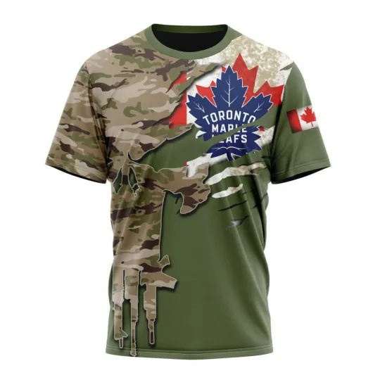 Discover Personalized Toronto Maple Leafss Special Camo Skull Design 3D Hockey Fans