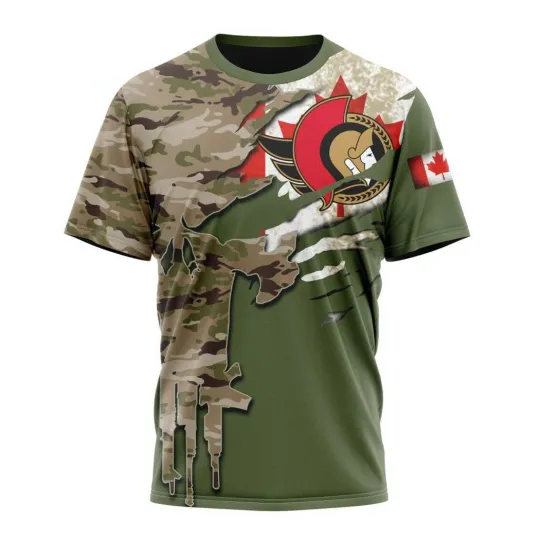 Discover Personalized Ottawa Senatorss Special Camo Skull Design 3D Hockey Fans Fullsize