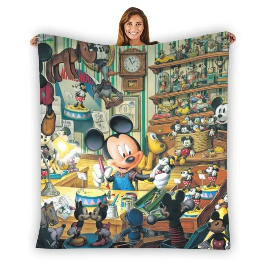 Discover Disney Toys Characters Soft Warm Single-Side Printing Flannel Fleece Blanket