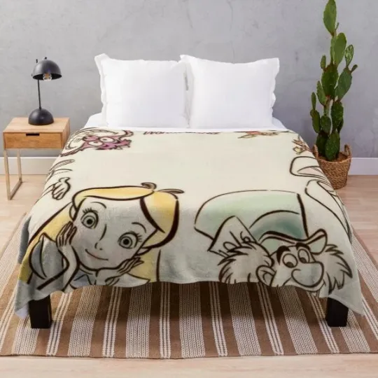 Discover Disney Cute Alice And Friends Fleece Blanket