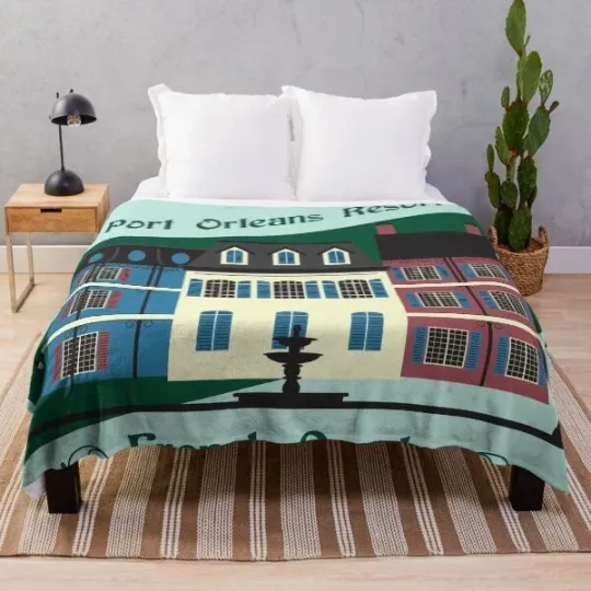 Discover Disney Cute Port Orleans Resort French Quarter Fleece Blanket