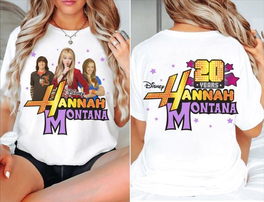 Discover 2-Sided Hannah Montana 20Th Anniversary Shirt, Disney Hannah Montana Tee, Disney Channel Pop Star Tee, Magic Kingdom, Disneyland Family Trip
