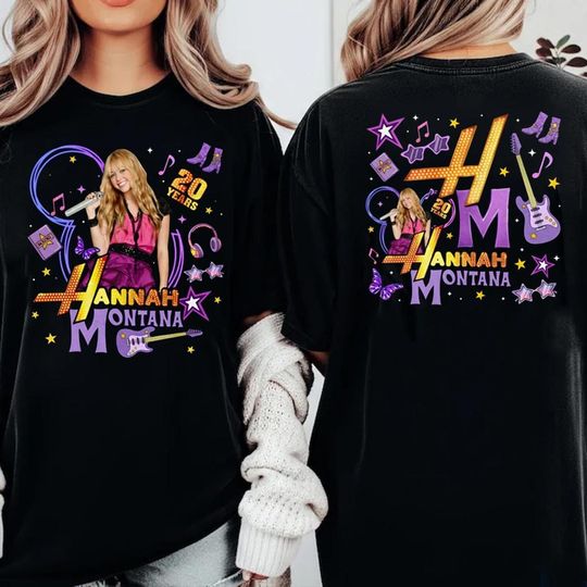 Hannah Montana 20th Anniversary Double-Sided Shirt, Miley Cyrus Pop Star Tee