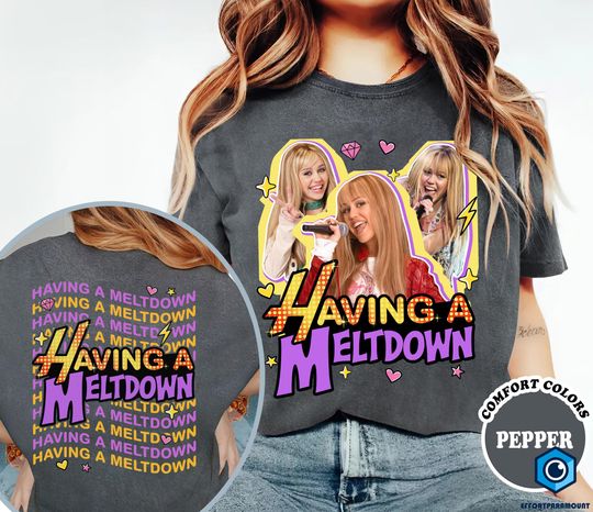 Discover Hannah Montana Having a Meltdown Double-sided T-shirt, Hannah Montana Shirt, Disneyland Channel Shirt, Hannah Montana 90s Vintage Tee