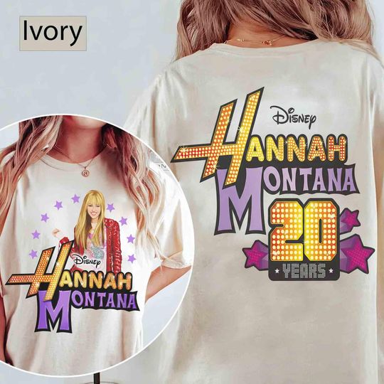 Discover 2-Sided Hannah Montana 20Th Anniversary Shirt, Disney Hannah Montana Tee, Disney Channel Pop Star Tee, Magic Kingdom, Disneyland Family Trip
