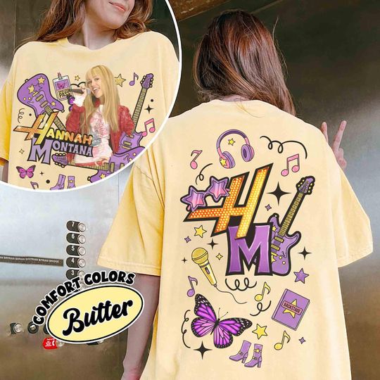 2-sided Coquette Disney Channel Hannah Montana shirt, Disney Hannah Montana Music Logo Tee, Girl Trip Outfit, The Other Side of Me, WDW Trip