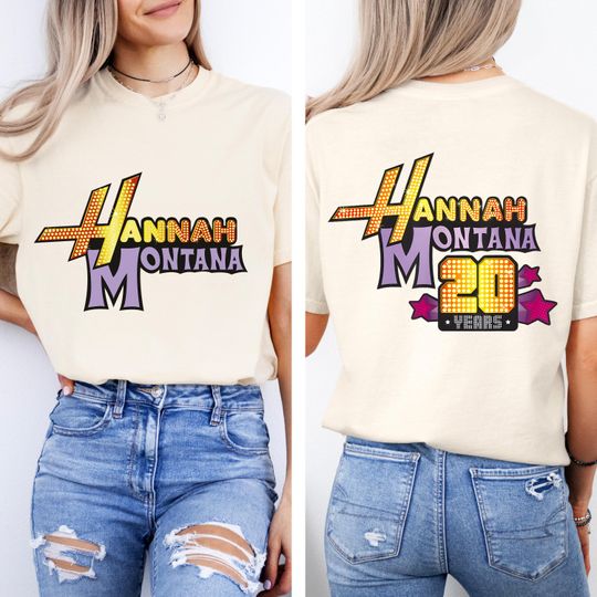 Discover 2-Sided Hannah Montana 20Th Anniversary Shirt, Disney Hannah Montana Tee, Disney Channel Pop Star Top, Magic Kingdom Outfit, Cozy Apparel