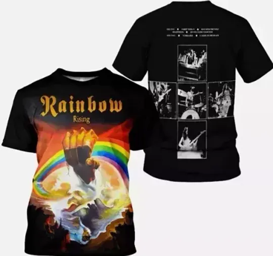 Discover Rising Rainbow Music Band 3D T-Shirt