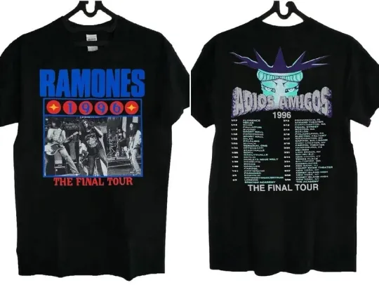 Discover Vintage Ramones Adios Amigos 1996 Tour Double Sided T-Shirt