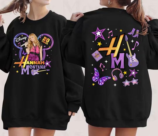 2-Sided Hannah Montana 20Th Anniversary Shirt, Hannah Montana Tee, DisneyChannel Pop Star Tee, Magic Kingdom, Disneyland Family Trip