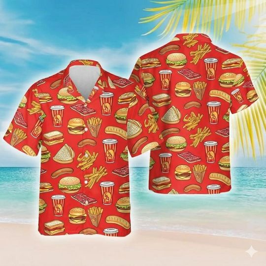 Discover Mcdonald's Hawaii Shirt, Fast Food Hawaiian Shirt, McDonald's Fan Gifts, McDonald's Merch Shirt, Summer Food Aloha Shirt