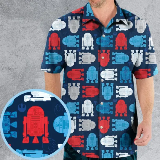 Discover Star Wars 4th of July Pattern Hawaiian Shirt , Button Down Unisex Adults S-5XL