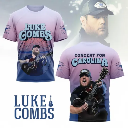 Discover Vintage Lukee Comb Concert For Carolina Tour 3D T-shirt S to 5XL 2F1002