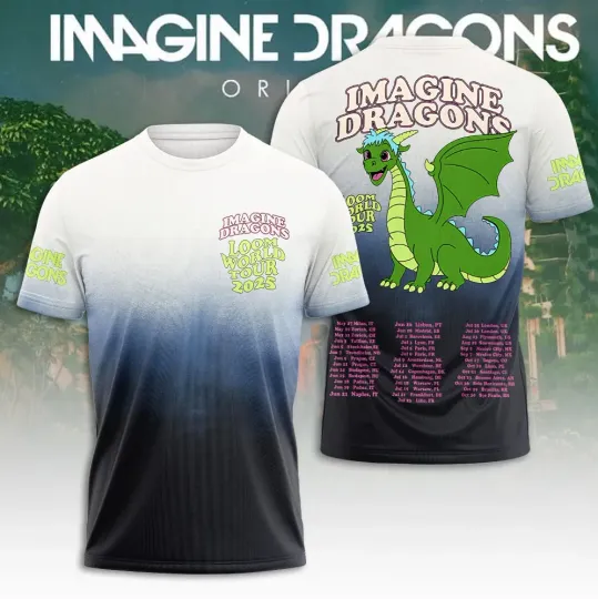 Discover Imagine Dragons Loom World Tour 2025 AOP T-Shirt