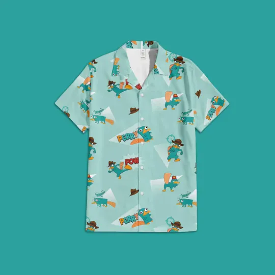 Disney Perry The Platypus In Phineas And Ferb Hawaiian Shirt