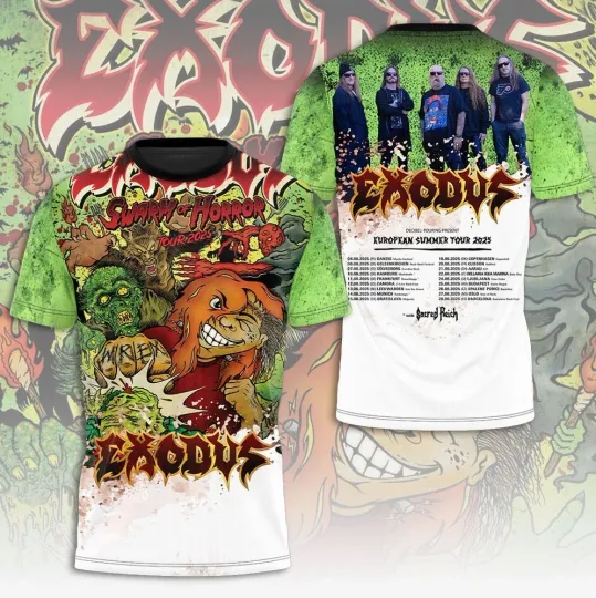 Discover Exodus Band European Summer Tour 2025 3D T-Shirt