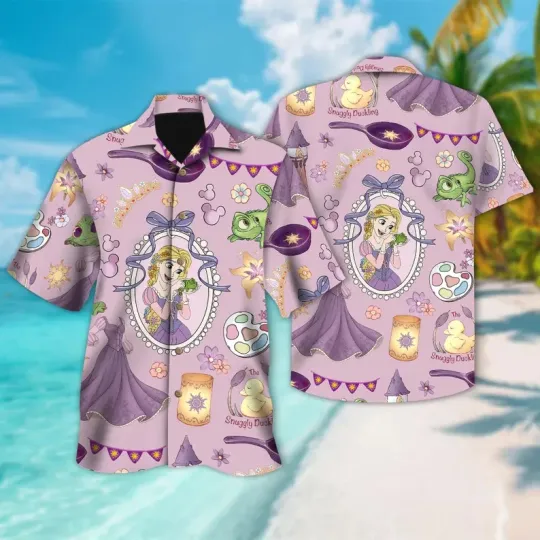 Discover Disney Tangled Rapunzel Floral Hawaiian Shirt, Disney Princess Rapunzel