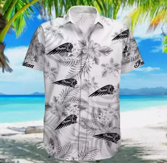 Discover Motorcycle Hawaiian Shirt Indian Hawaiian Shirt Motorcycle Button Shi