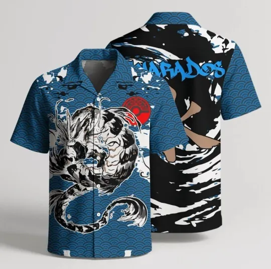 Discover Gyarados Hawaiian Shirt and Shorts Set- Japanese Wave Unisex Be