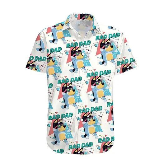 Discover BlueyDad Rad Dad Cartoon Summer Hawaiian