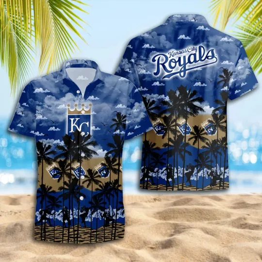 Discover Kansas City Baseball Team Royalss Hawaiian Button Down Shirt Unisex Adults S-5XL