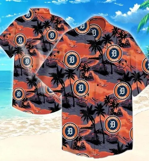 Discover Detroit Baseball Team Tigerss Hawaiian Button Down Shirt Unisex Adults S-5XL