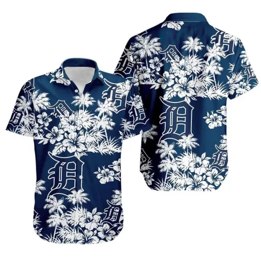 Discover Detroit Baseball Team Tigerss Hawaiian Button Down Shirt Unisex Adults S-5XL