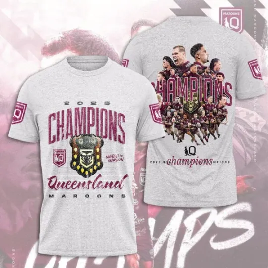Discover Queensland Maroons 3D T-Shirt 2025