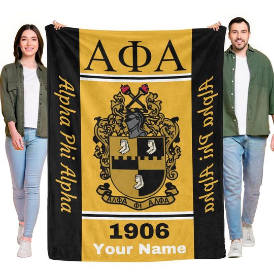 Discover Personalized Alpha Phi Alpha Blanket | Custom Name Soft |  Fraternity Gift