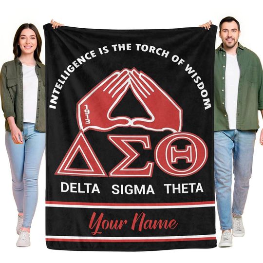 Personalized Delta Sigma Theta Blanket | Custom Name |  Sorority Gift