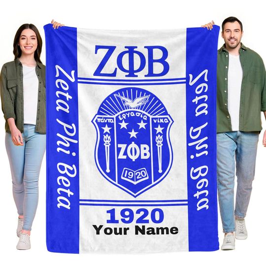 Personalized Zeta Phi Beta Blanket | Custom Name Soft |  Sorority Gift