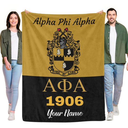 Discover Personalized Alpha Phi Alpha Blanket | Custom Name |  D9 Fraternity Gift