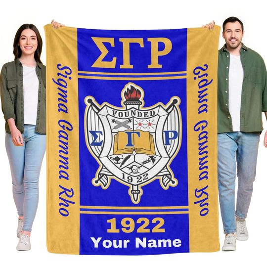 Personalized Sigma Gamma Rho Blanket | Custom Name Soft Cozy |  Sorority Throw Gift