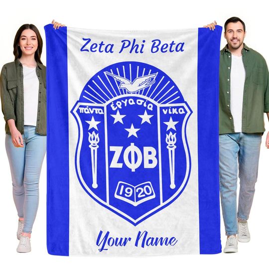 Personalized Zeta Phi Beta Blanket | Custom Name |  Sorority Gift