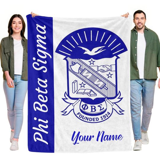 Personalized Phi Beta Sigma Blanket | Custom Name Soft |  Fraternity Gift
