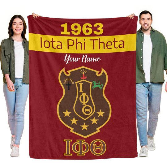 Discover Personalized Iota Phi Theta Blanket | Custom Name Soft |  Fraternity Gift
