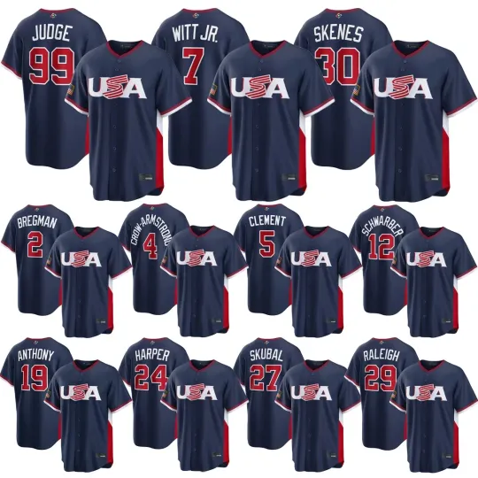Discover New Men's/Youth USA Baseball Navy 2026 World Baseball All Stitched Player Jersey