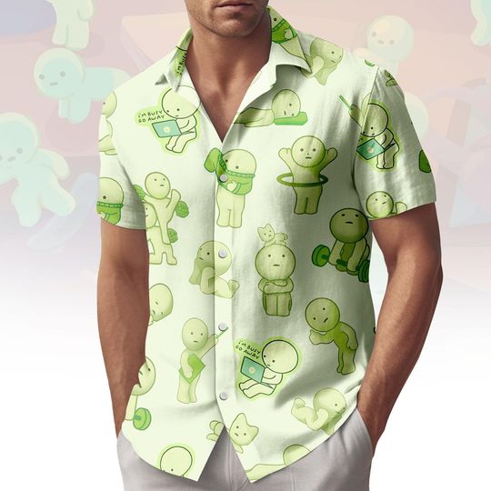 Discover Cute Smiski Figure Hawaiian Shirt, Smiski Art Button Shirt, Funny Smiski Print Shorts, Summer Outfit, Gift For Him