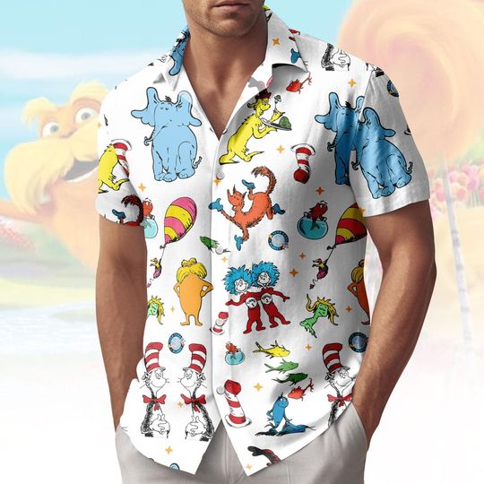 Discover Cartoon Series Hawaiian Shirt, Kids Button Shirt, Whimsical Men Shorts, Hawaii Outfit, Kids Vacation Outfit, Gift For Fan