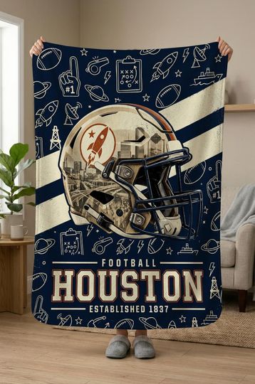 Houston Football Blanket, Houston Cougars Throw, Football Fan Gifts, football Team Gift